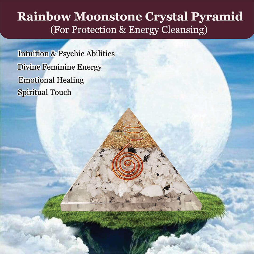 THE RAINBOW MOONSTONE CRYSTAL PYRAMID rratnaidhii