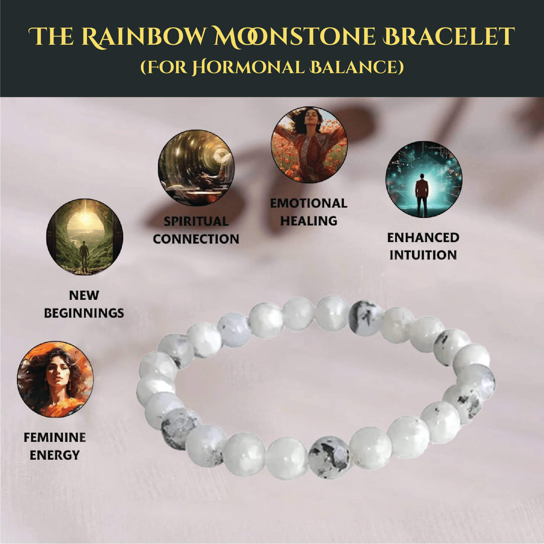 THE RAINBOW MOONSTONE BRACELET rratnaidhii