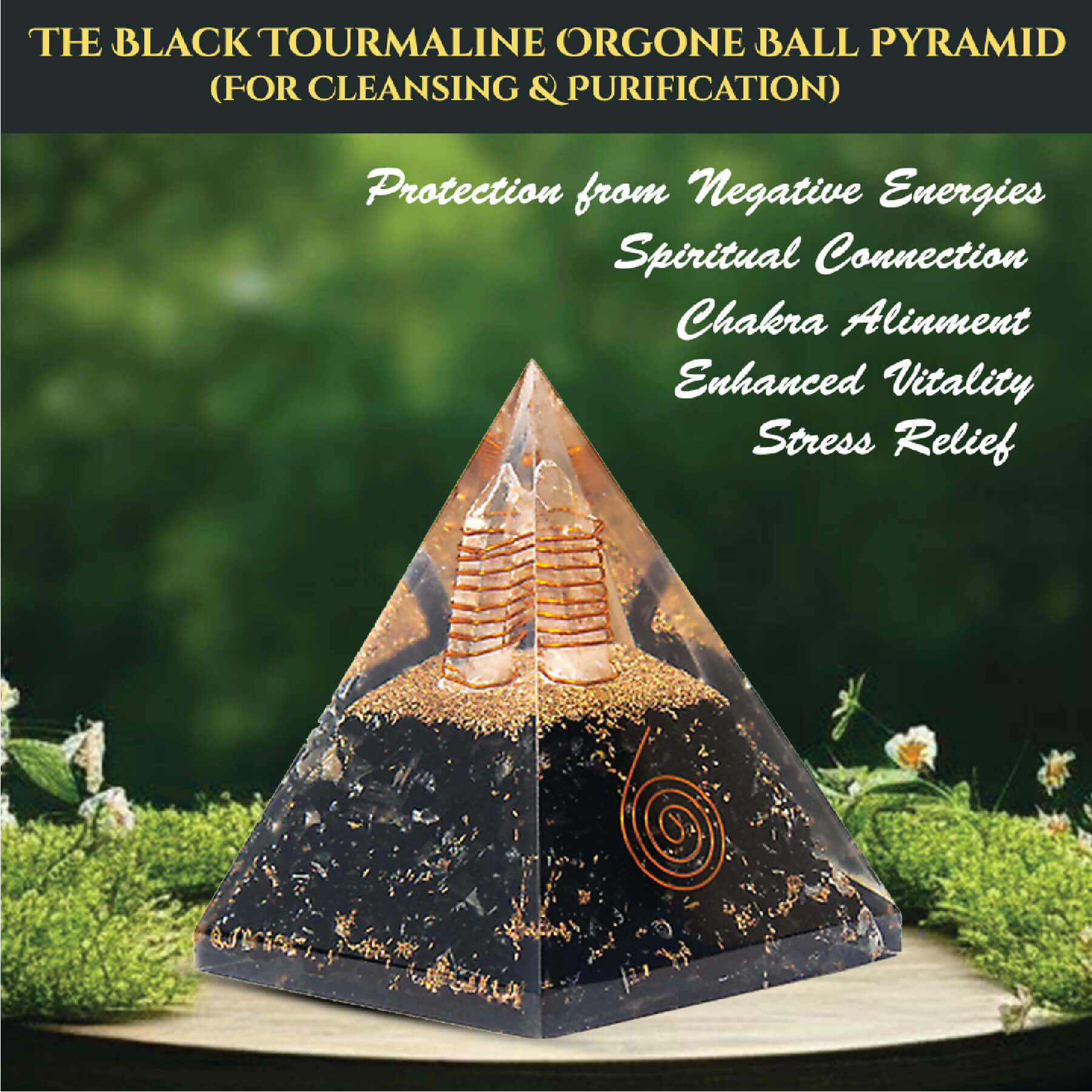 THE BLACK TOURMALINE ORGONE BALL PYRAMID rratnaidhii