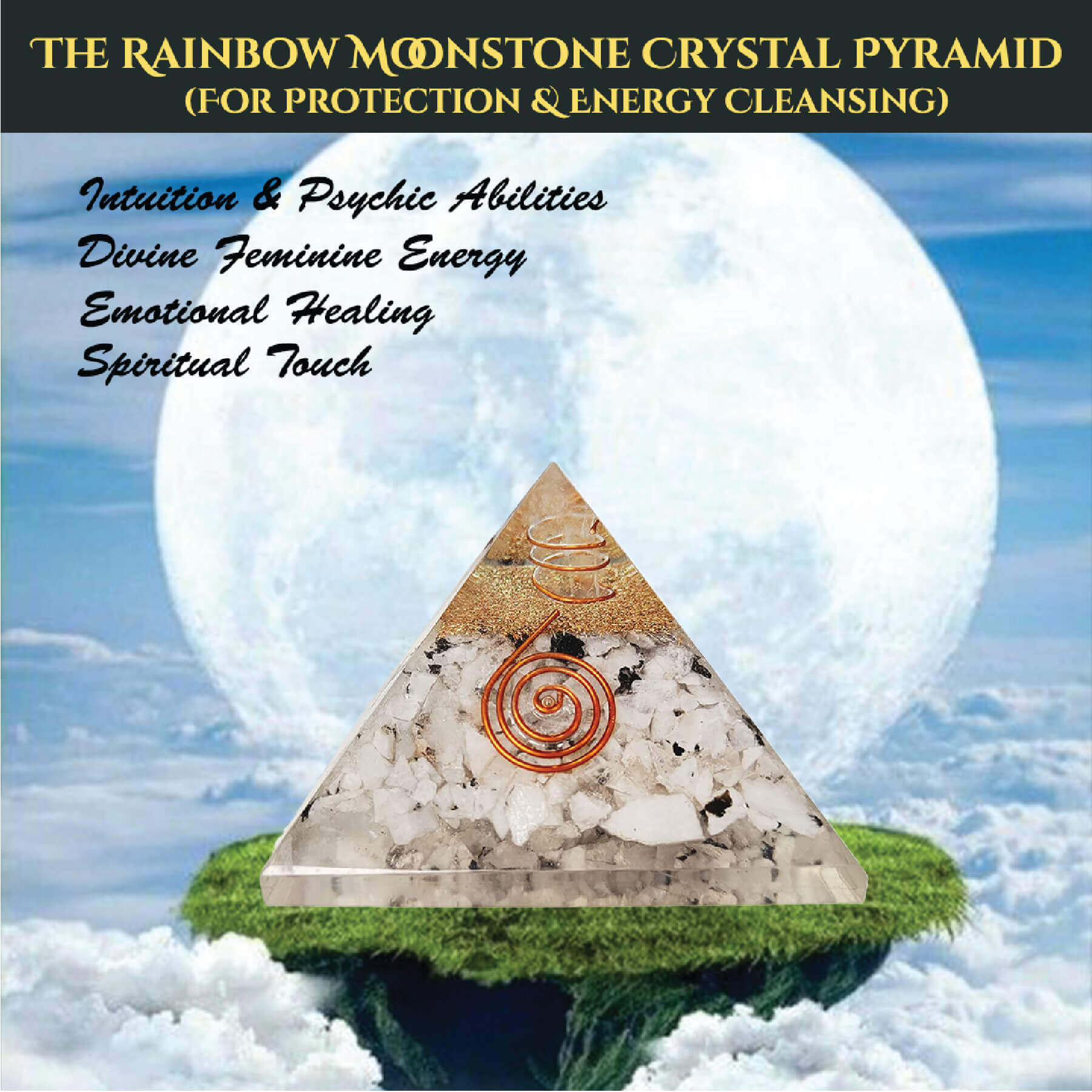 THE RAINBOW MOONSTONE CRYSTAL PYRAMID rratnaidhii