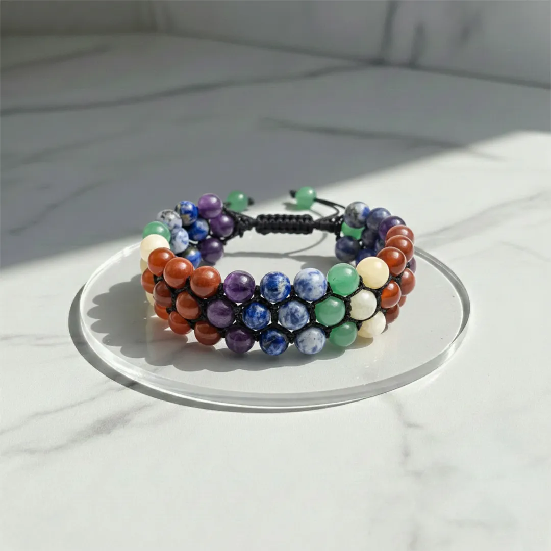 The Seven Chakra Triple Line Bracelet rratnaidhii