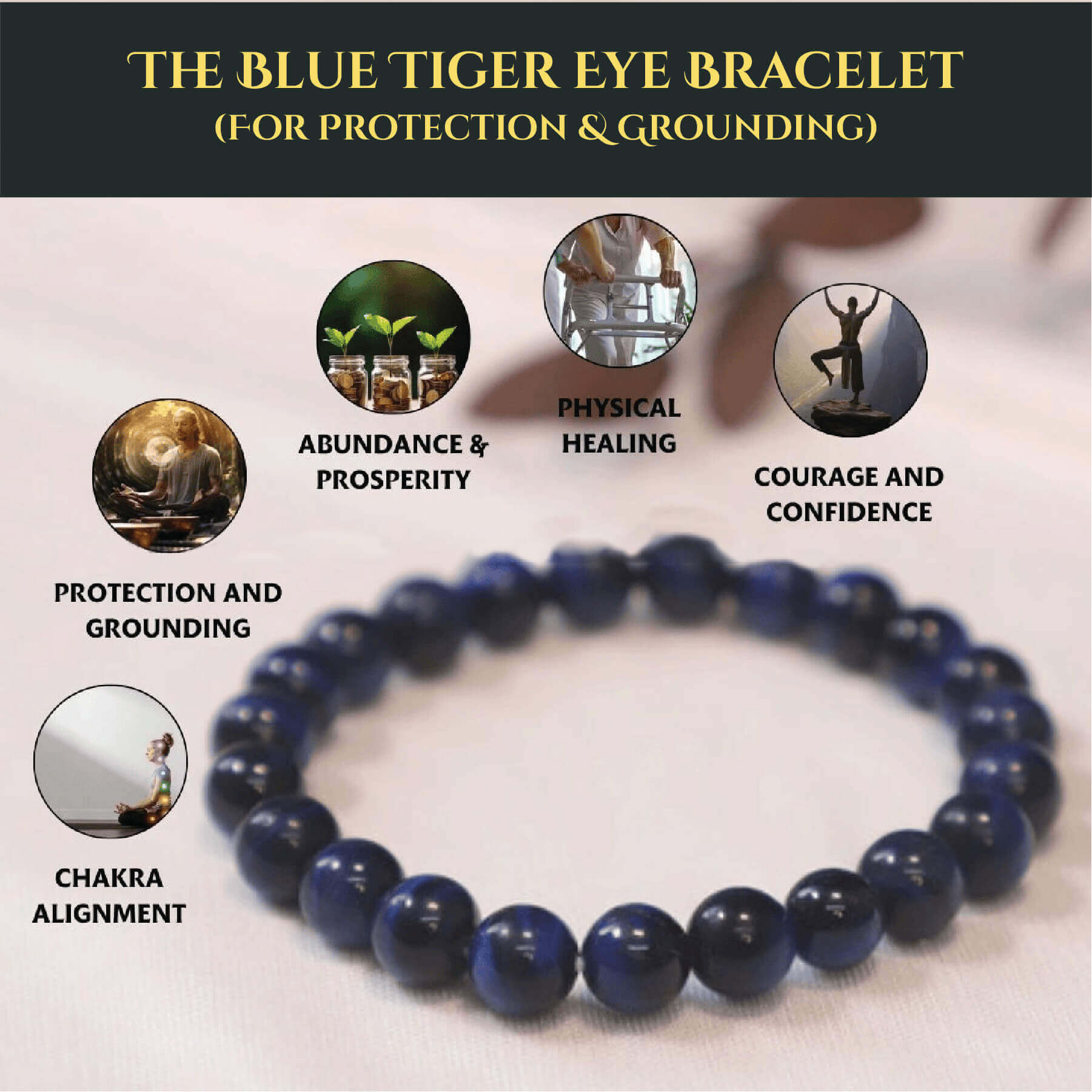 THE BLUE TIGER EYE BRACELET rratnaidhii