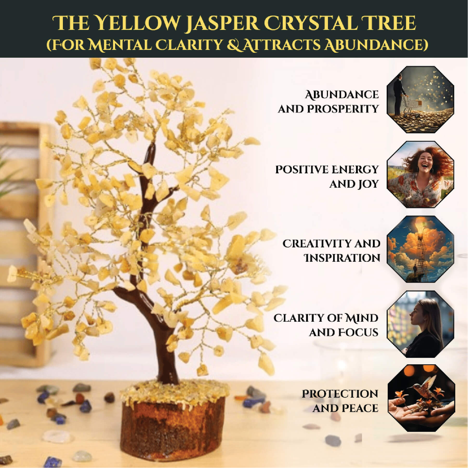 THE YELLOW JASPER CRYSTAL TREE rratnaidhii