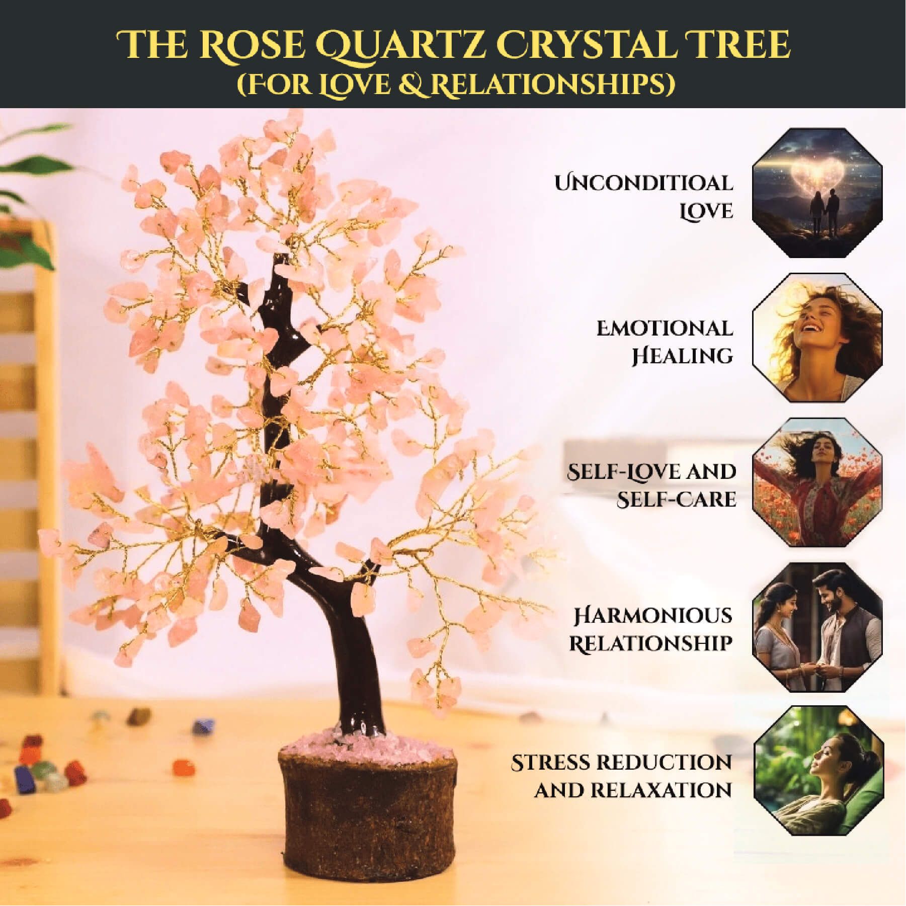 THE ROSE QUARTZ CRYSTAL TREE rratnaidhii