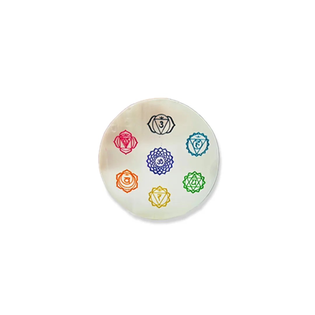 Seven Chakra Engraved Symbols Selenite Charging Plate Square Shape rratnaidhii