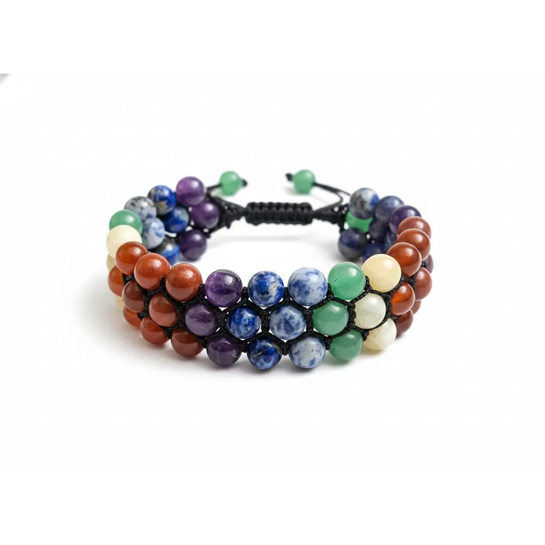 The Seven Chakra Triple Line Bracelet rratnaidhii