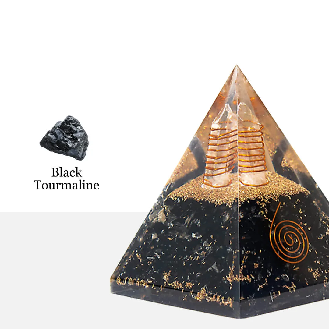 Black Tourmaline Orgone Ball Pyramid rratnaidhii