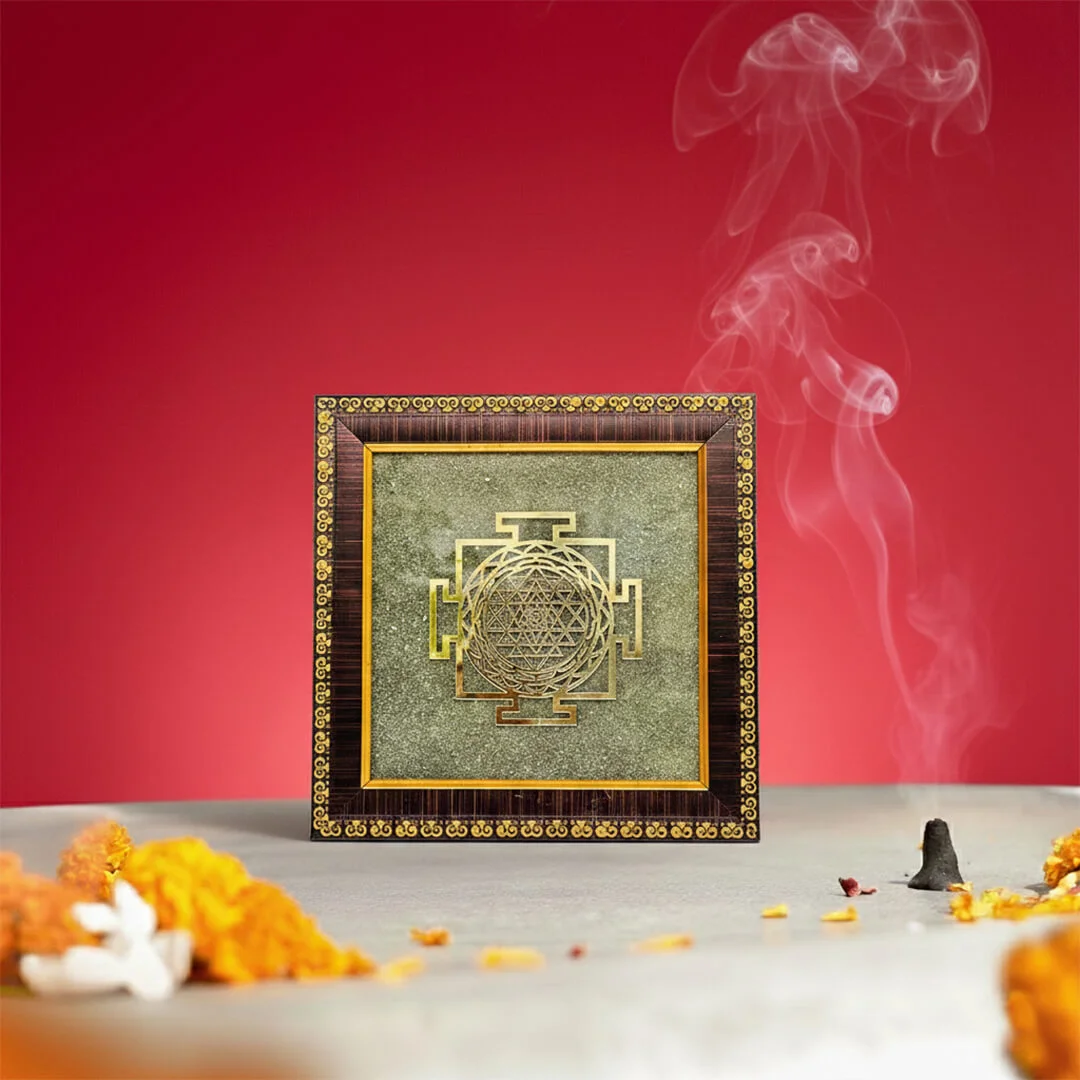 Pyrite Shree Yantra Frame rratnaidhii