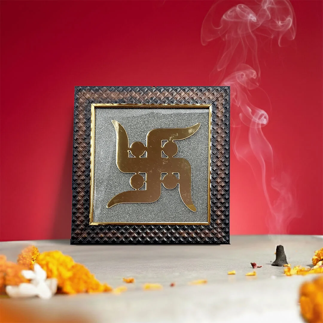 Pyrite Swastik Frame rratnaidhii