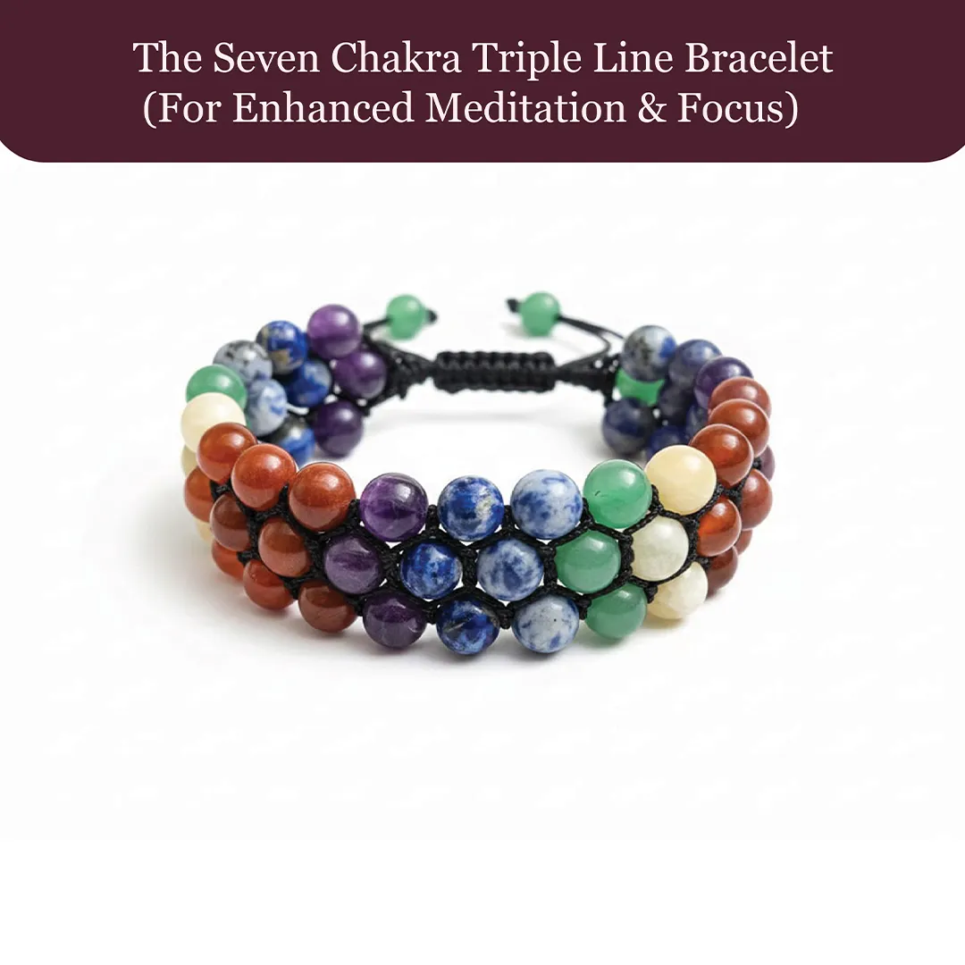The Seven Chakra Triple Line Bracelet