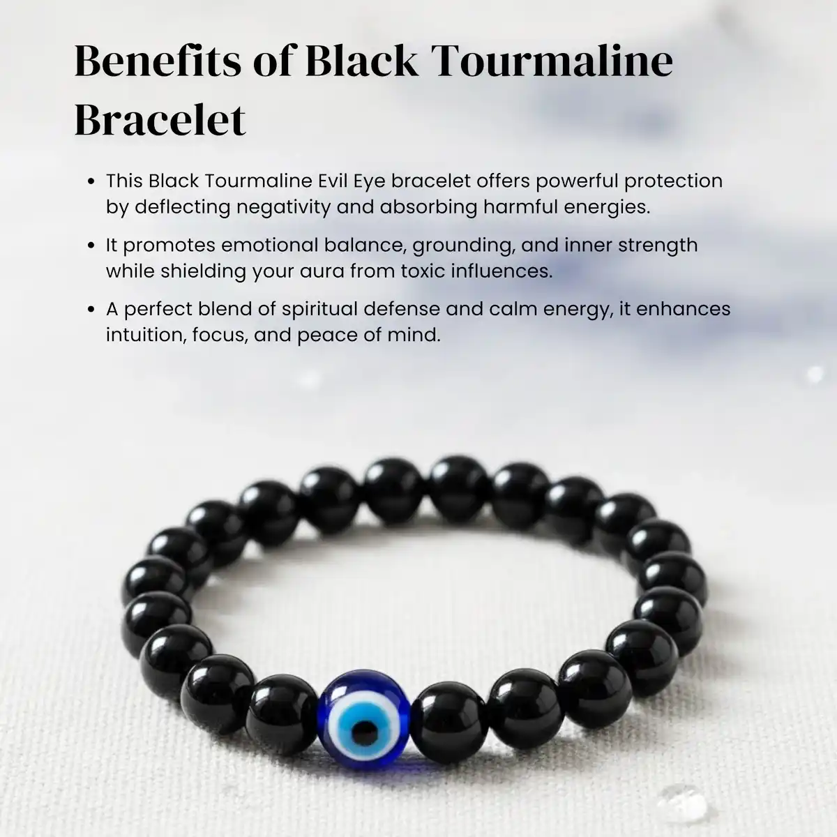 Evil Eye Black Tourmaline Bracelet By Rratnanidhii