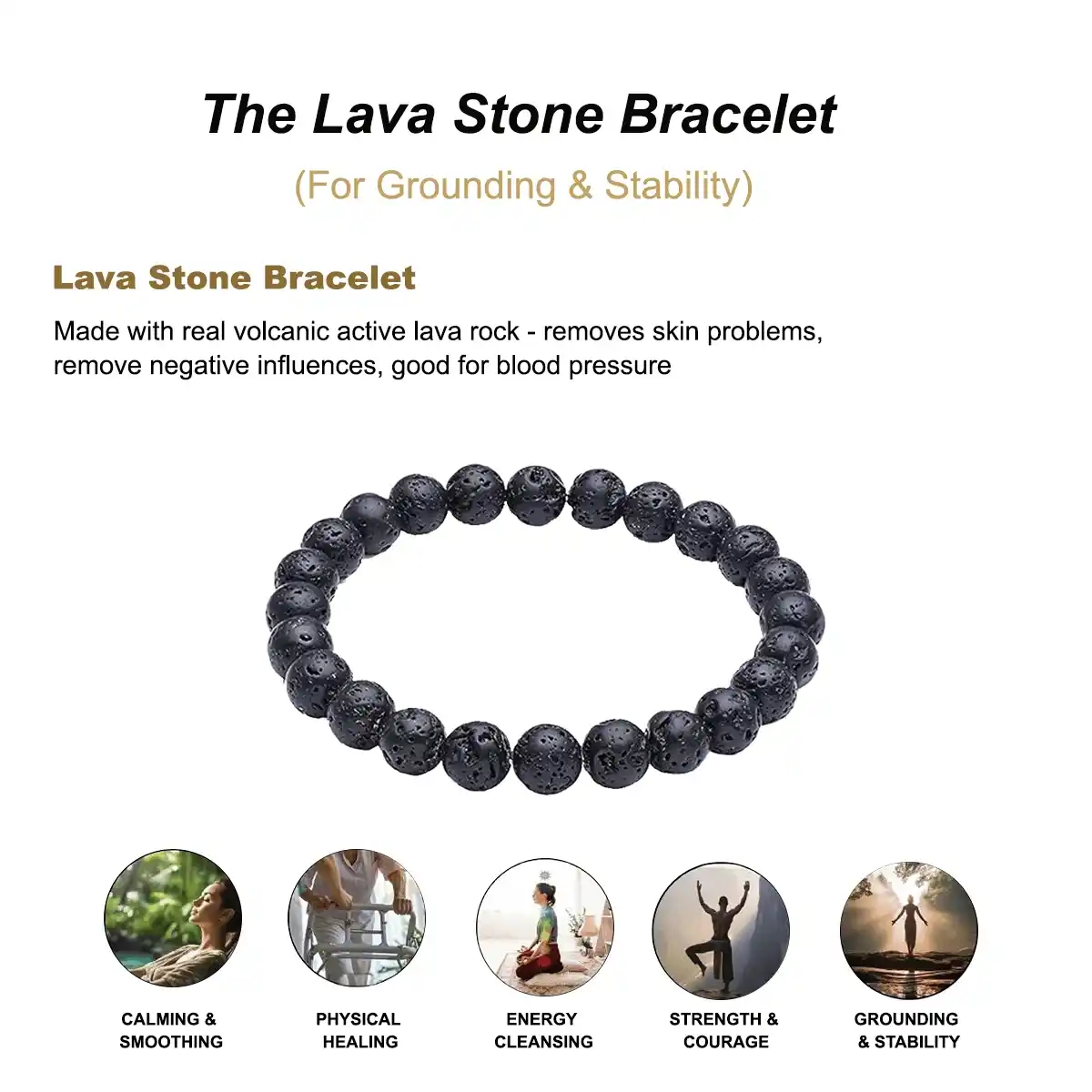 Lava Stone Bracelet By Rratnanidhii