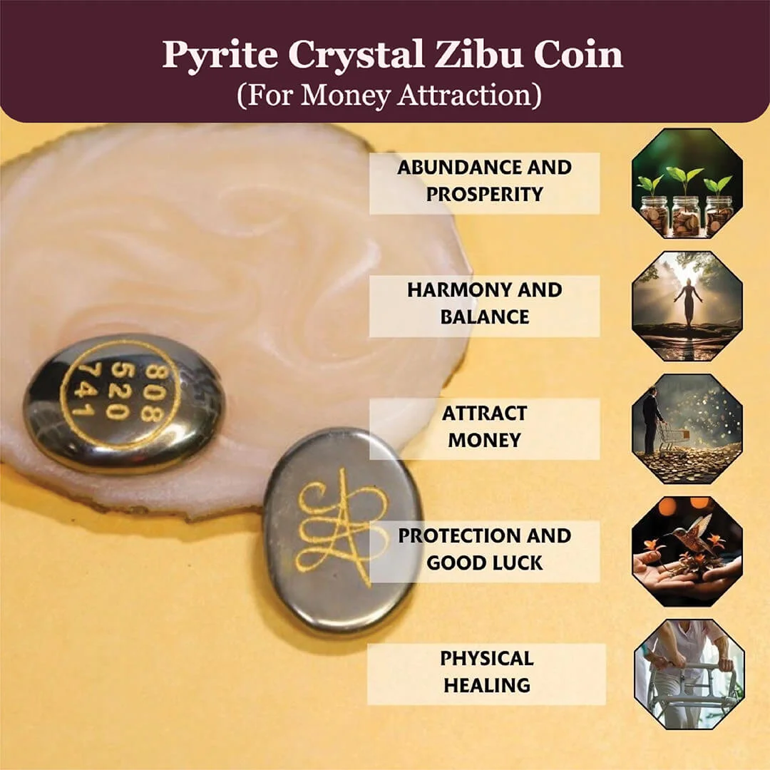 Pyrite Crystal Zibu Coin