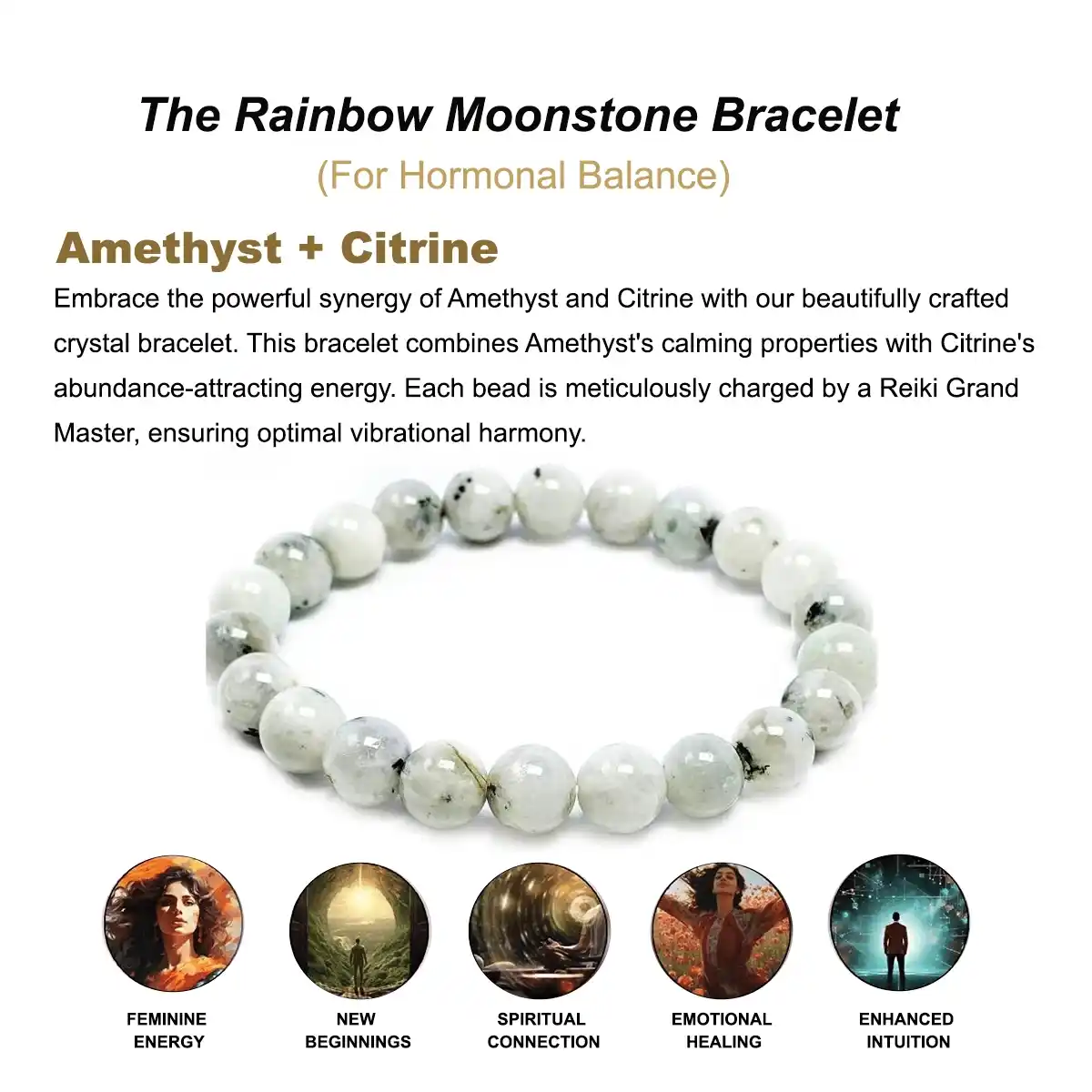 Rainbow Moonstone Bracelet By Rratnanidhii