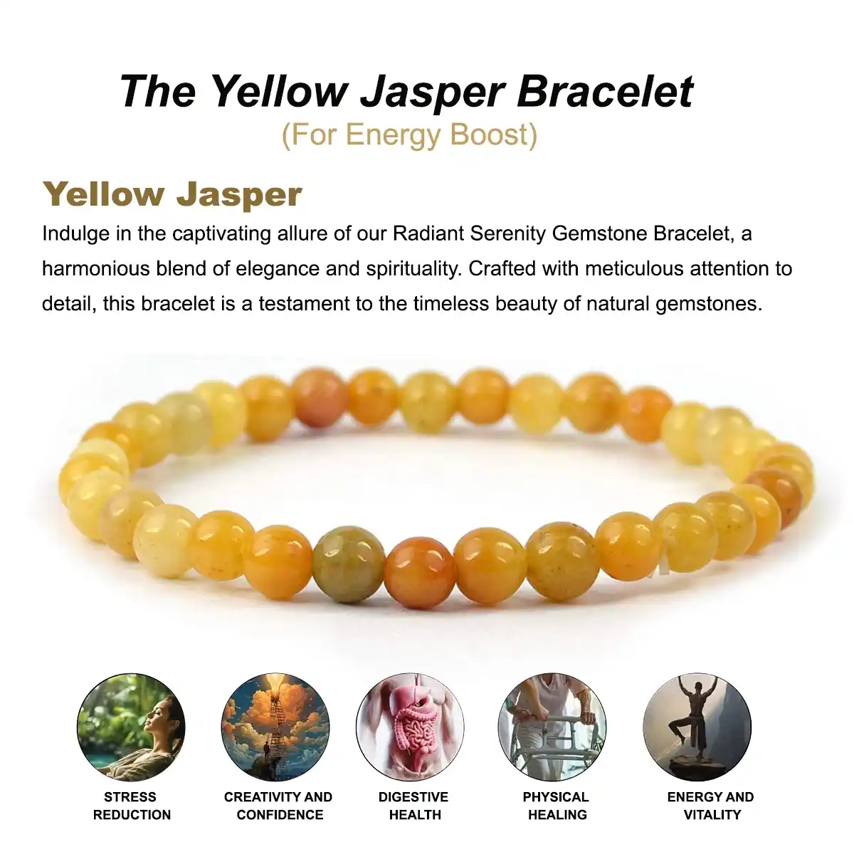 Yellow Jasper Bracelet By Rratnanidhii