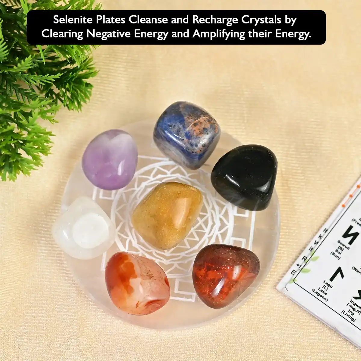 Shri Yantra Selenite Charging Plate (Round) By Rratnanidhii