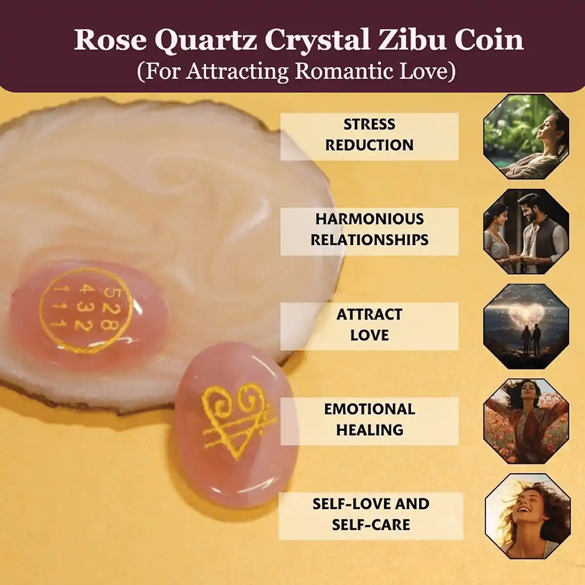 Rose Quartz Crystal Zibu Coin By Rratnanidhii