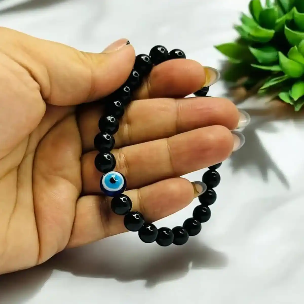 Evil Eye Black Tourmaline Bracelet By Rratnanidhii