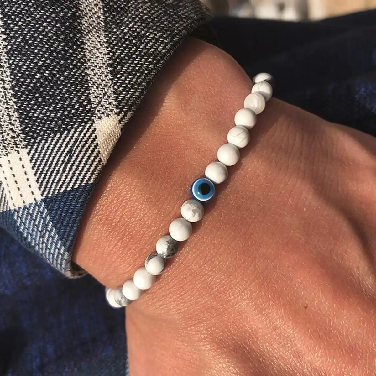 Moonstone Evil Eye Bracelet By Rratnanidhii