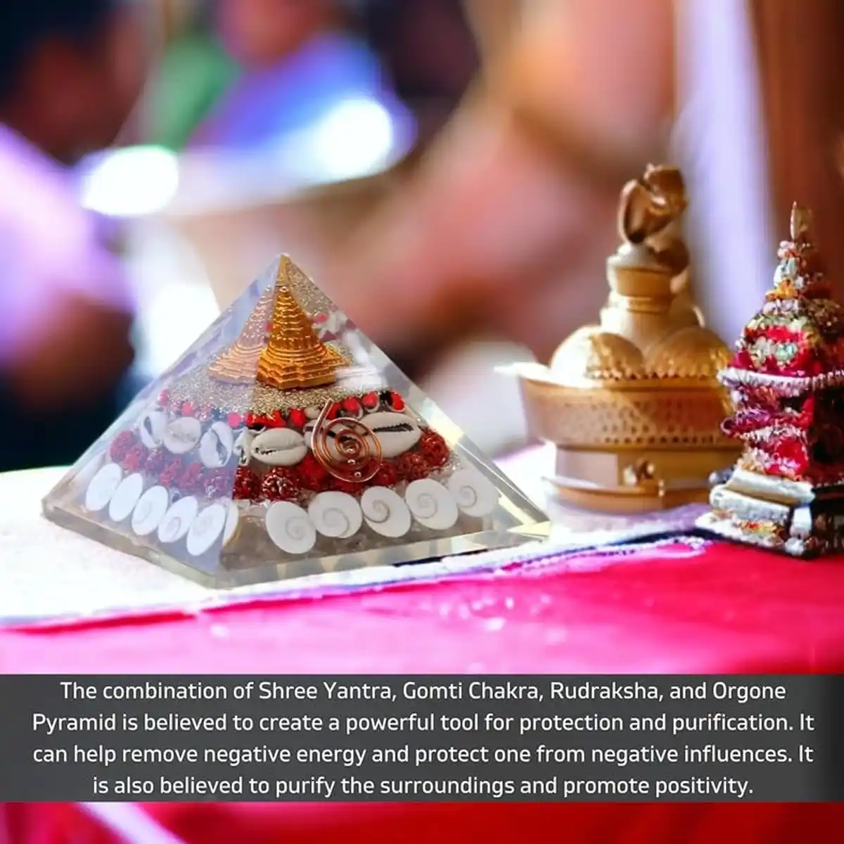 Rudraksha Gomti Crystal Pyramid By Rratnanidhii