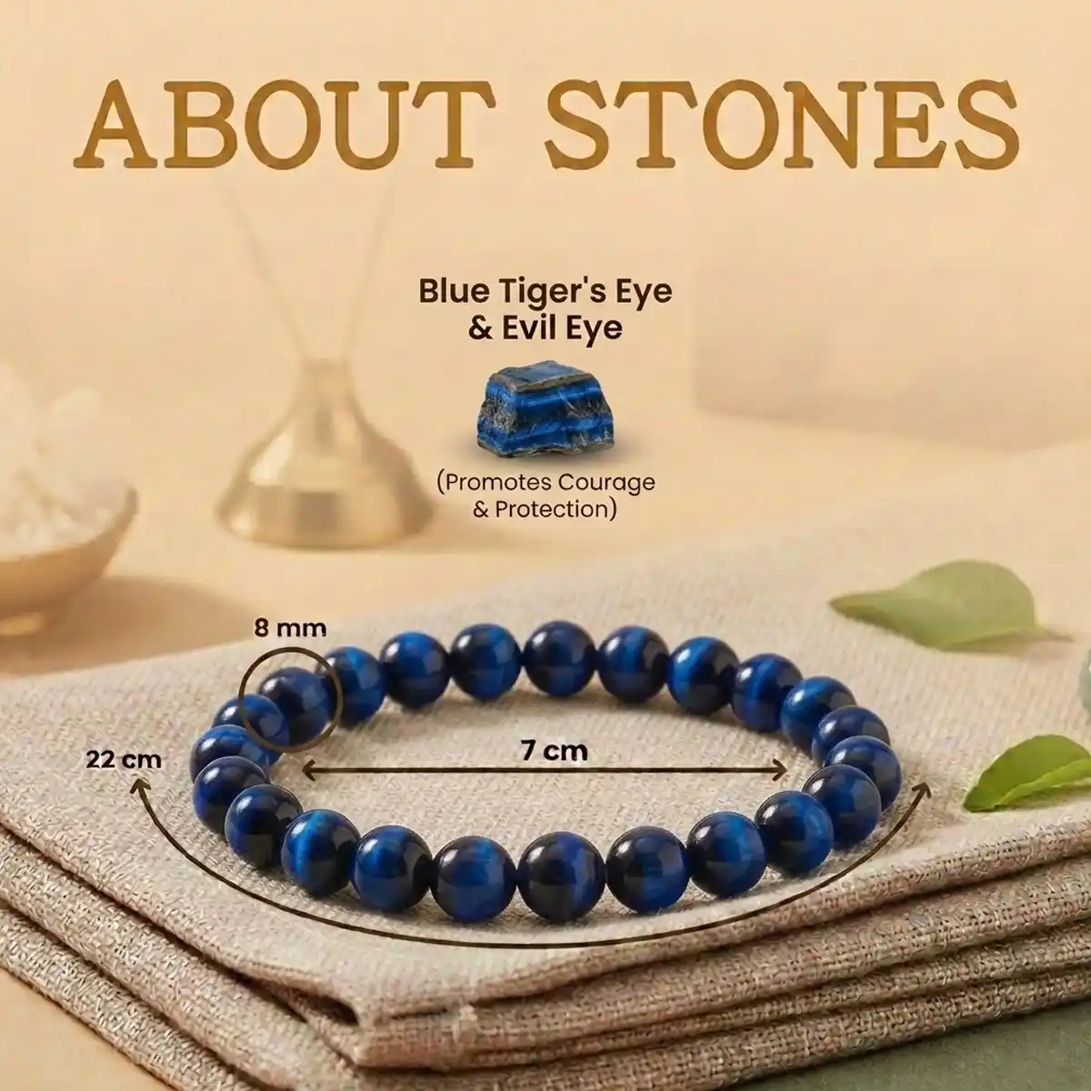 Blue Tiger Eye Bracelet By Rratnanidhii