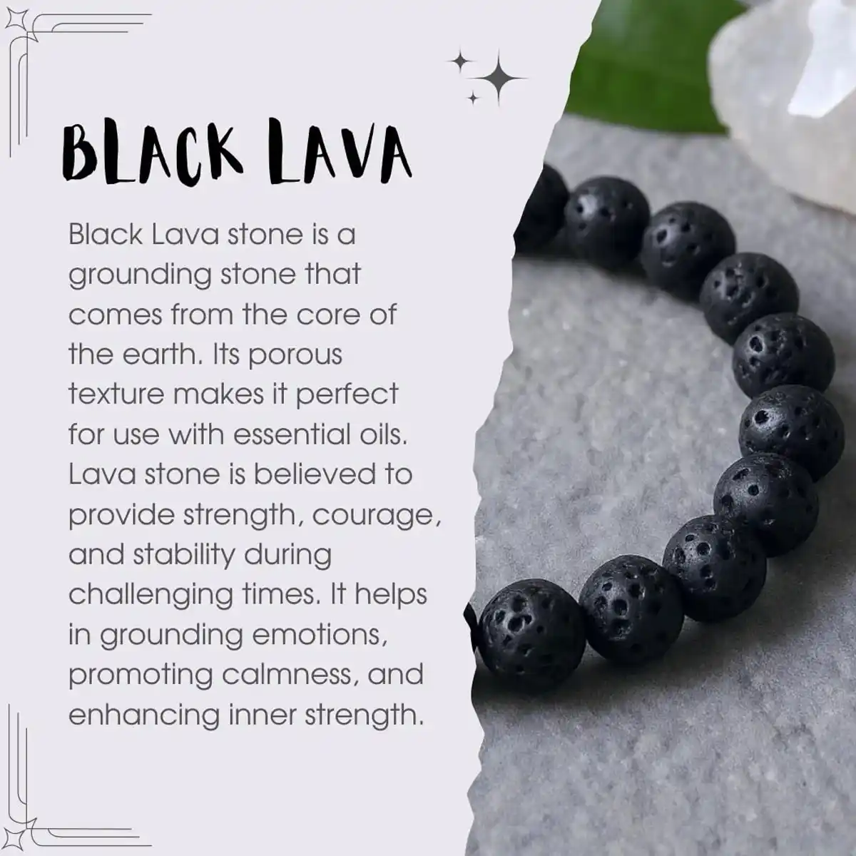 Lava Stone Bracelet By Rratnanidhii