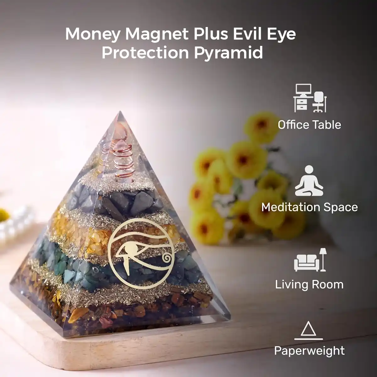 Money Magnet Evil Eye Pyramid By Rratnanidhii
