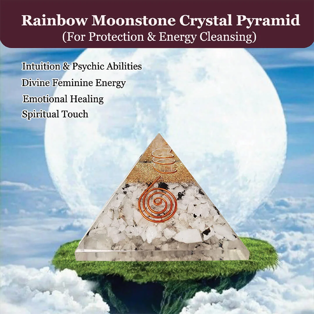 Rainbow Moonstone Crystal Pyramid rratnaidhii